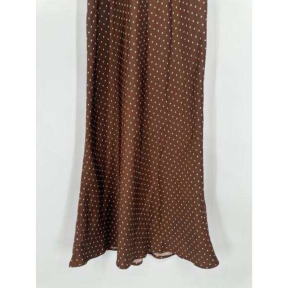 Ciao Lucia Leo Satin Slip Dress Polka Dot Keyhole Tie Front Spaghetti Strap Midi - Picture 9 of 15